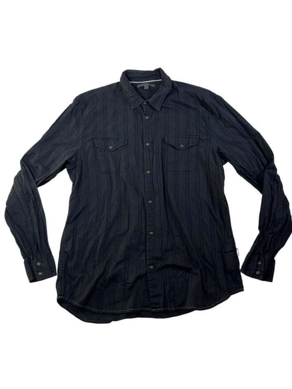 john varvatos Black Striped Long Sleeve Button-Up Western Shirt Size L